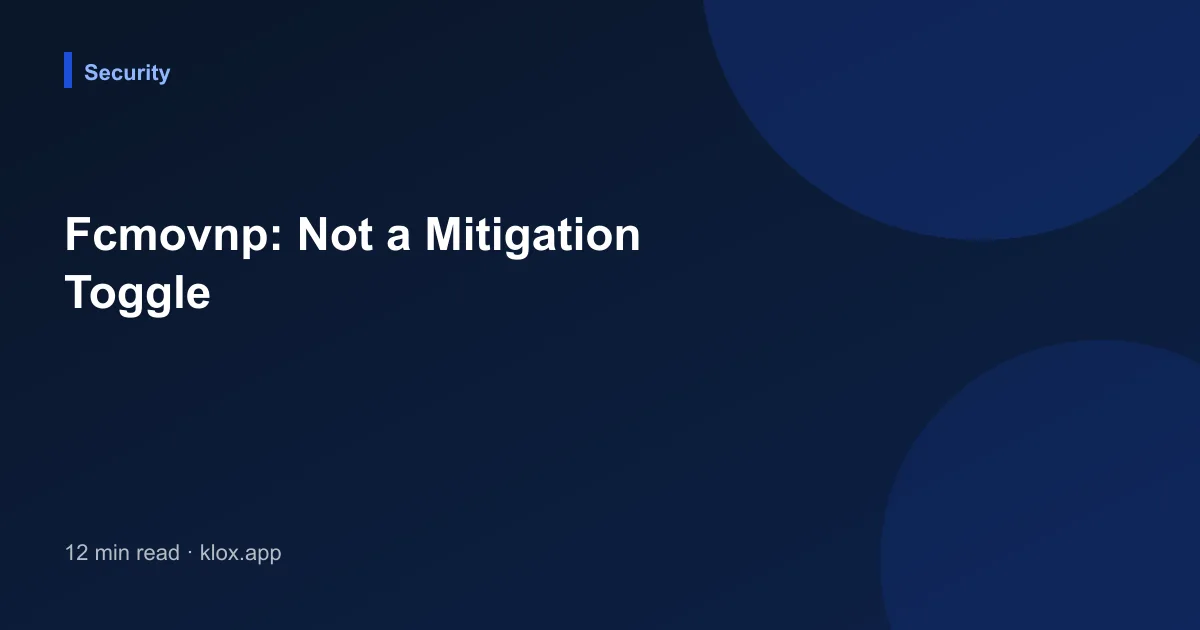 Fcmovnp: Not a Mitigation Toggle