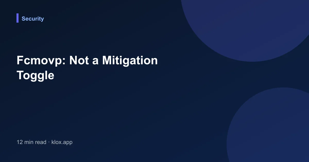 Fcmovp: Not a Mitigation Toggle