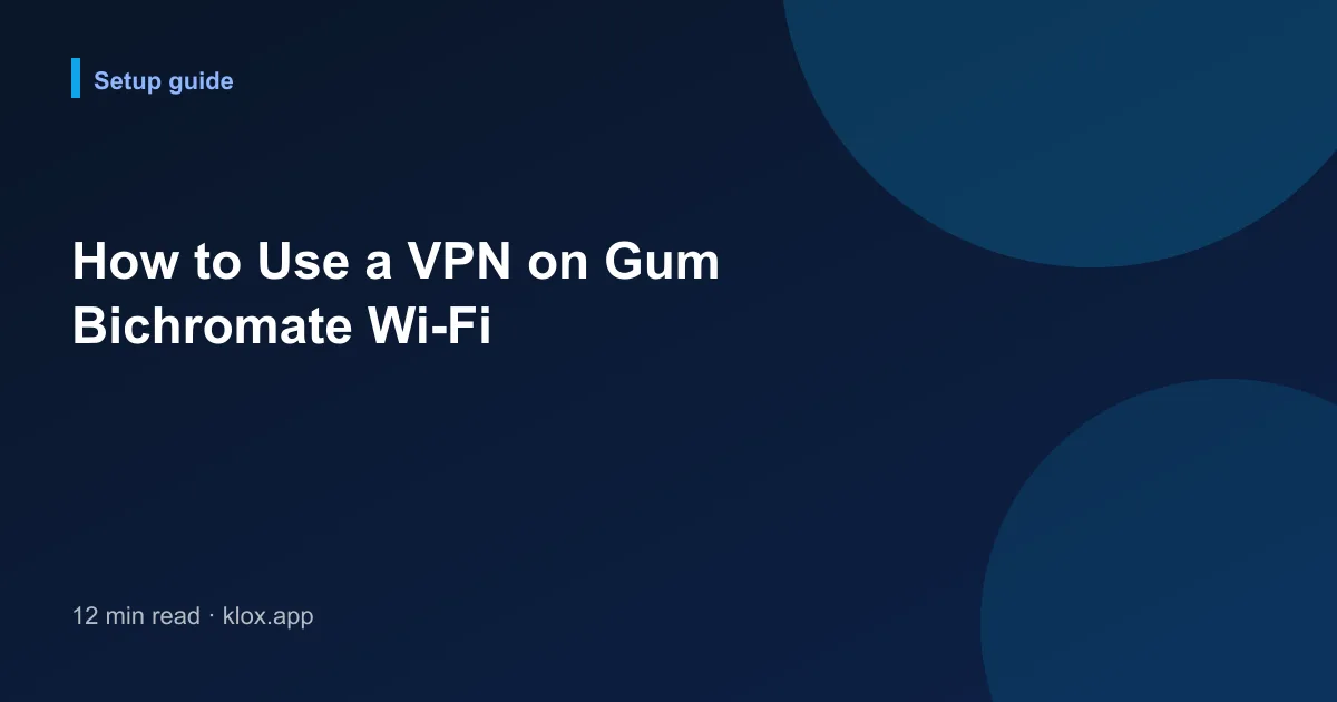 How to Use a VPN on Gum Bichromate Wi-Fi